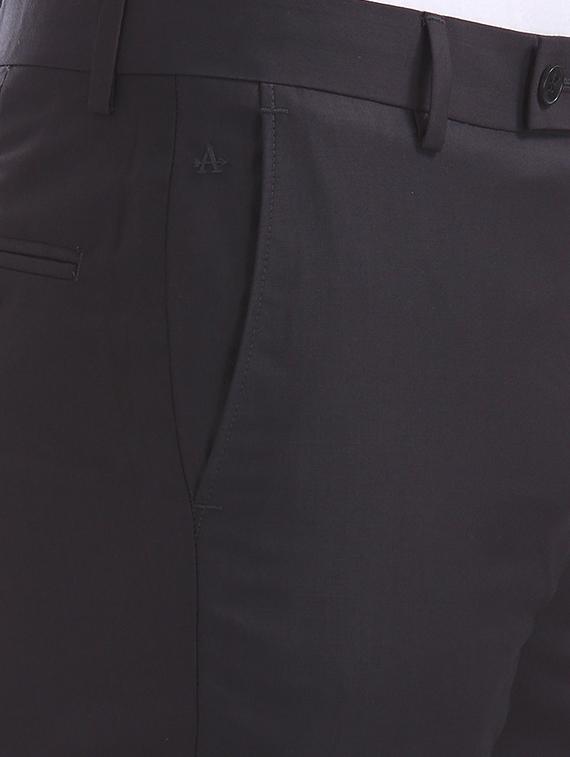 navy blue solid flat front formal trouser - 17731035 - Zoom Image - 5