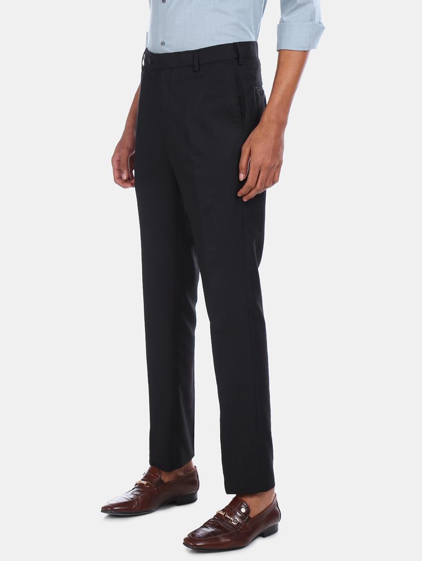 black solid flat front formal trouser - 17731083 - Zoom Image - 2