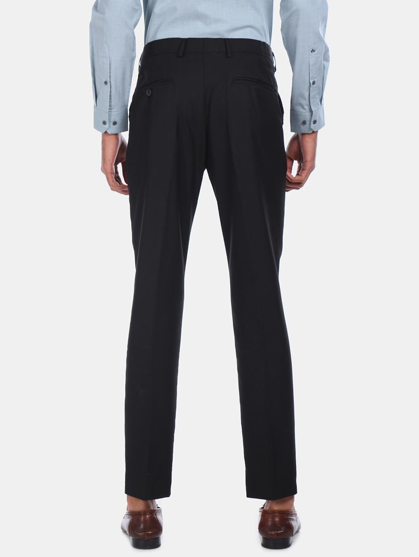 black solid flat front formal trouser - 17731083 - Zoom Image - 3