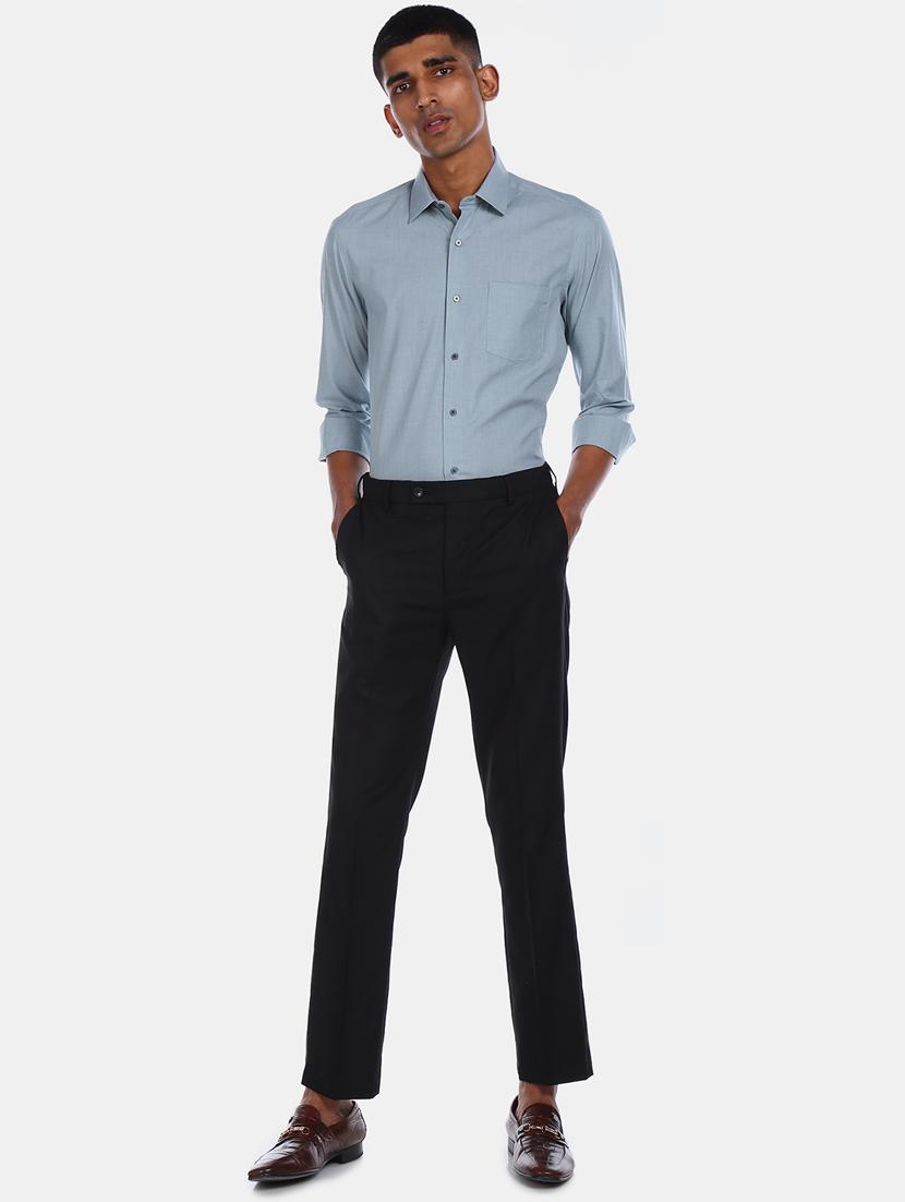 black solid flat front formal trouser - 17731083 - Zoom Image - 4
