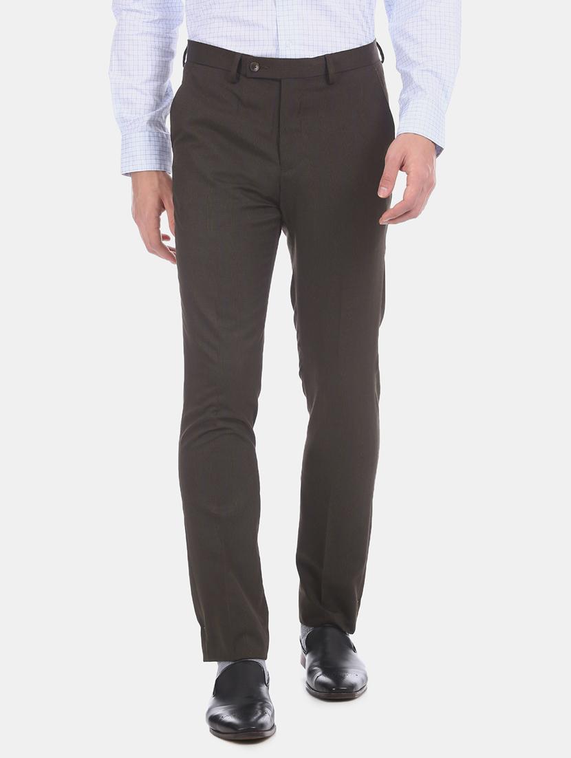 grey textured flat front formal trouser - 17731150 - Zoom Image - 1