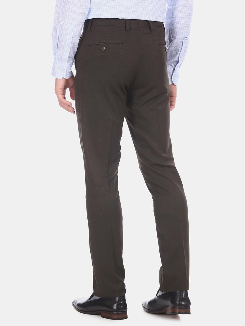 grey textured flat front formal trouser - 17731150 - Zoom Image - 3