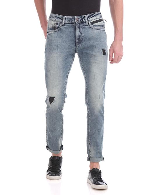 blue washed distressed jean - 17731767 - Standard Image - 1