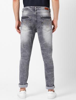 grey heavy washed denim jeans - 17732155 - Standard Image - 3