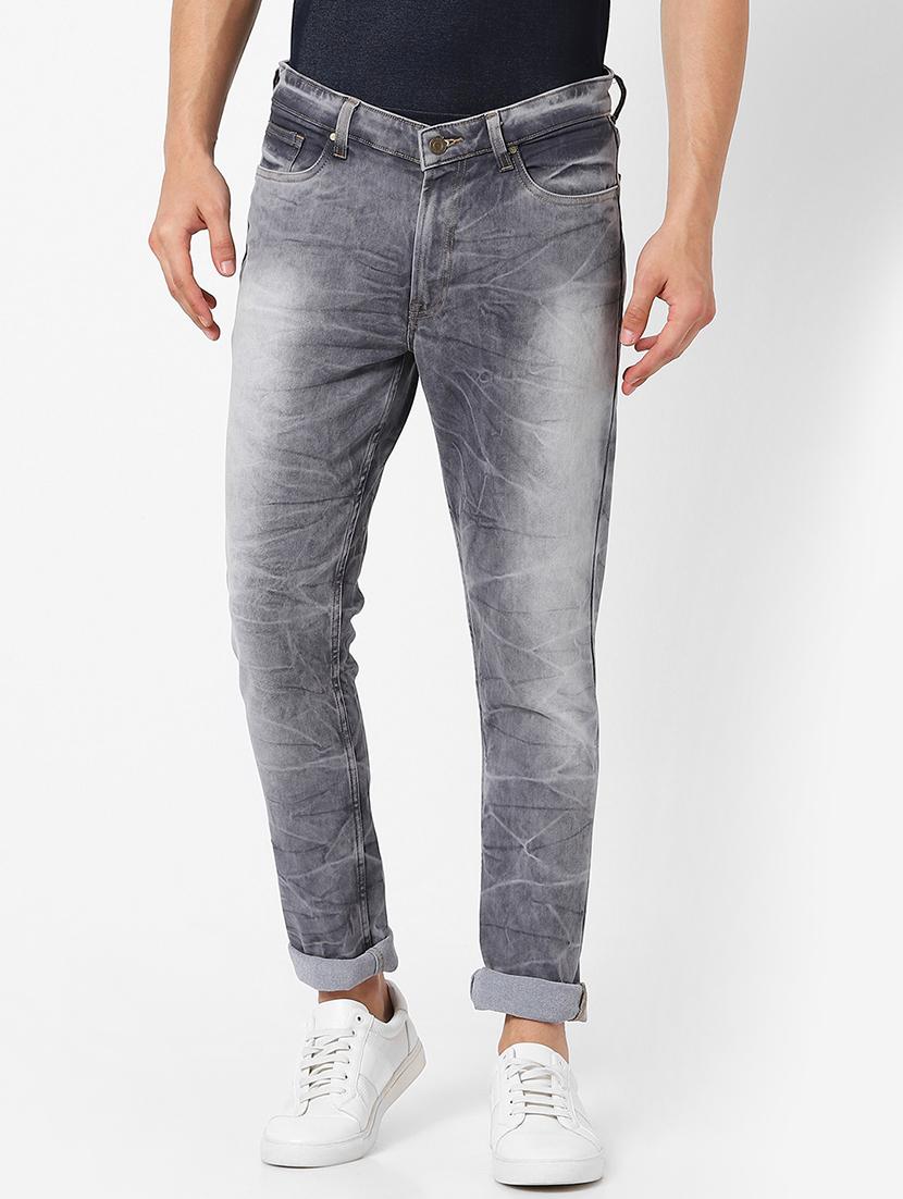 grey heavy washed denim jeans - 17732155 - Zoom Image - 1