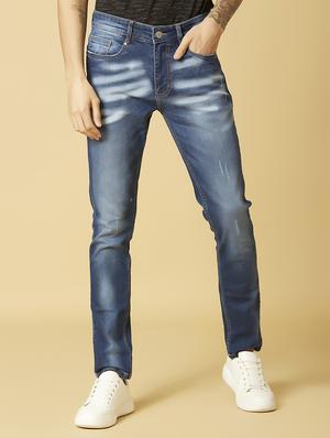 blue stone washed ripped denim jeans - 17732160 - Standard Image - 2