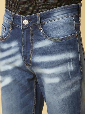 blue stone washed ripped denim jeans - 17732160 - Standard Image - 6
