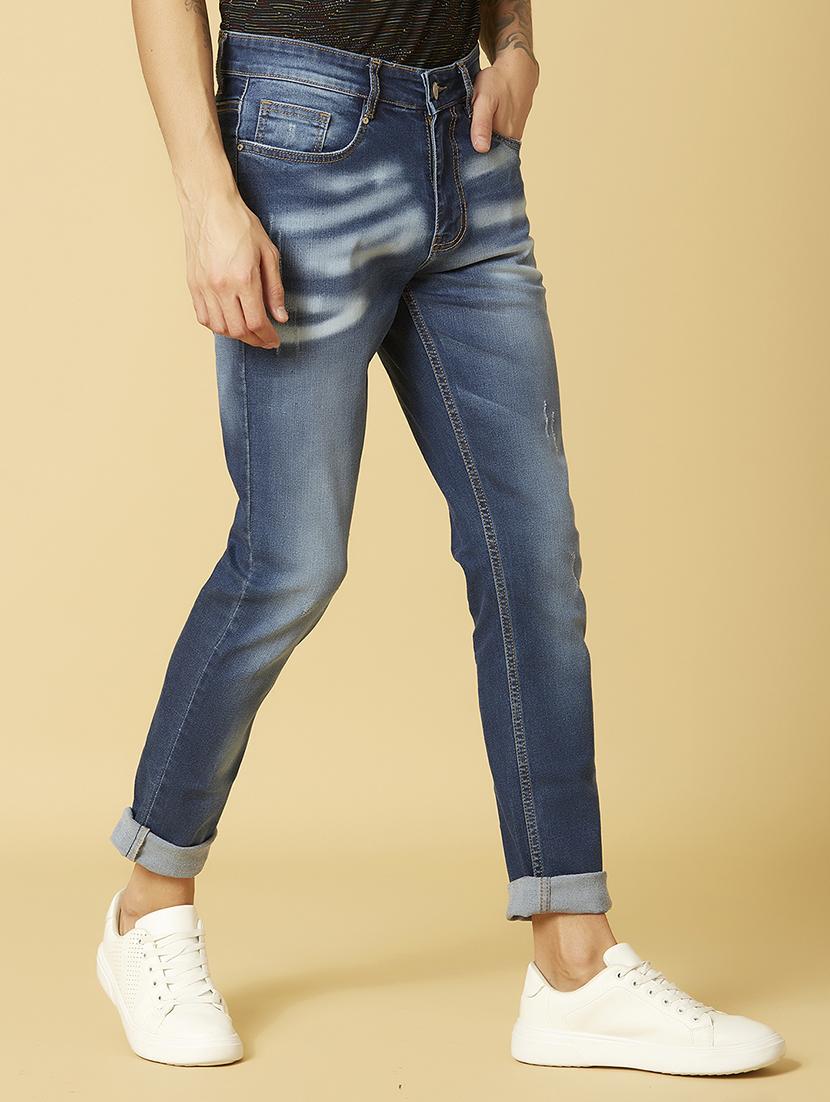 blue stone washed ripped denim jeans - 17732160 - Zoom Image - 4
