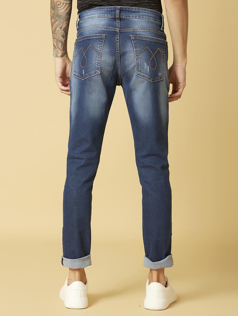 blue stone washed ripped denim jeans - 17732160 - Zoom Image - 5