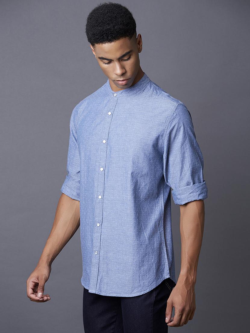 light blue printed casual shirt - 17732188 - Zoom Image - 2