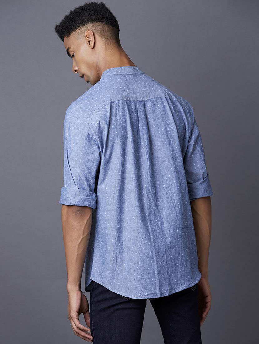 light blue printed casual shirt - 17732188 - Zoom Image - 3