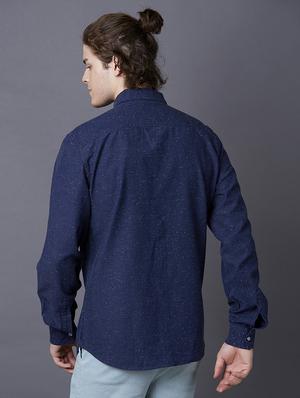 navy blue printed casual shirt - 17732195 - Standard Image - 3