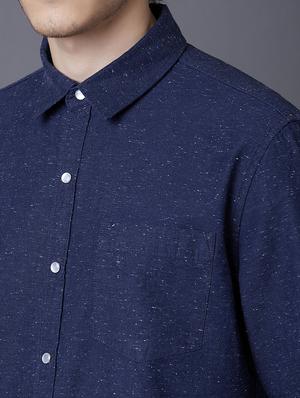 navy blue printed casual shirt - 17732195 - Standard Image - 5