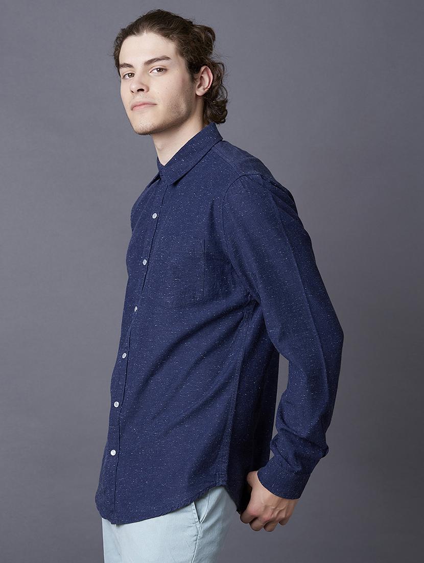 navy blue printed casual shirt - 17732195 - Zoom Image - 2