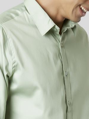 green solid casual shirt - 17732226 - Standard Image - 5