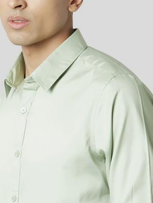 green solid casual shirt - 17732226 - Standard Image - 6