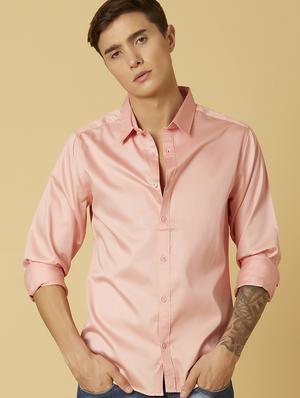 pink solid casual shirt - 17732227 - Standard Image - 2