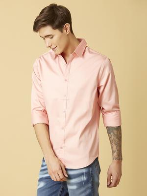 pink solid casual shirt - 17732227 - Standard Image - 3