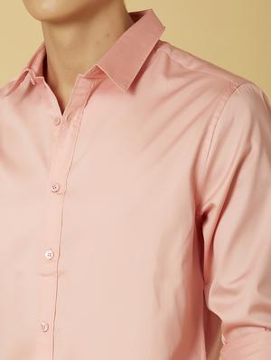pink solid casual shirt - 17732227 - Standard Image - 6