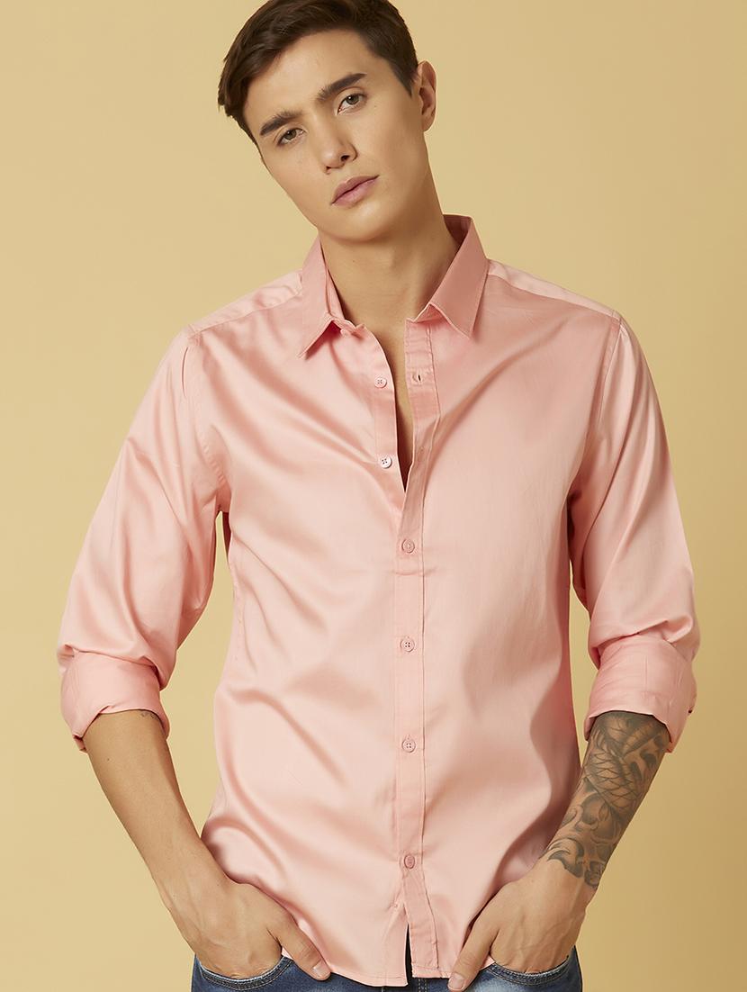 pink solid casual shirt - 17732227 - Zoom Image - 2