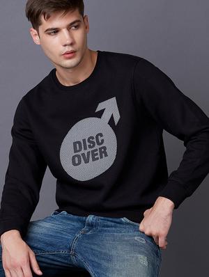 black printed sweatshirt - 17732274 - Standard Image - 4