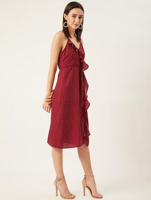 ruffle detail polka dot dress - 17732309 - Standard Image - 2