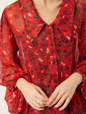 balloon sleeves floral top - 17732328 - Standard Image - 5