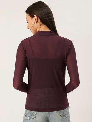 mock neck solid top - 17732329 - Standard Image - 3