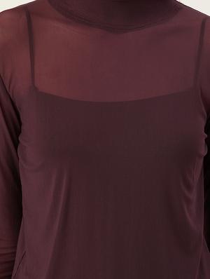 mock neck solid top - 17732329 - Standard Image - 5