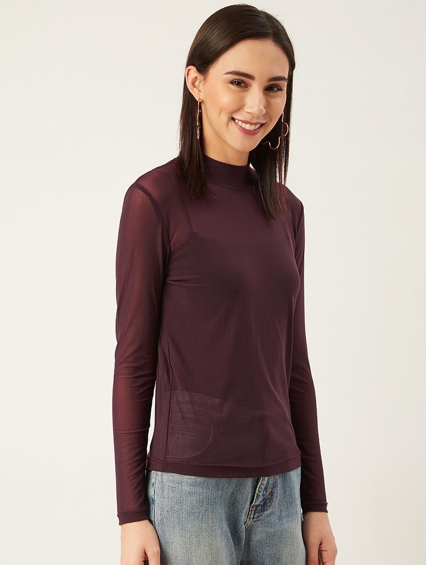 mock neck solid top - 17732329 - Zoom Image - 2