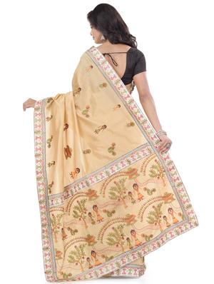 lace bordered embroidered saree with blouse - 17732663 - Standard Image - 2