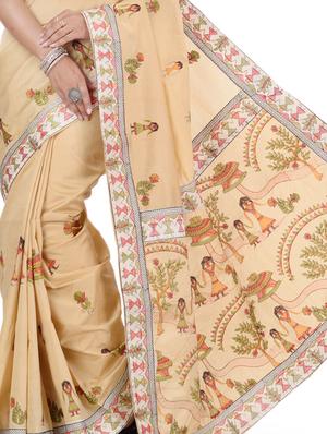 lace bordered embroidered saree with blouse - 17732663 - Standard Image - 4