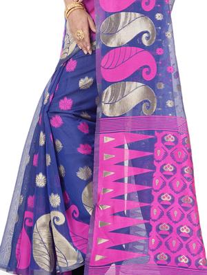 self design woven saree with blouse - 17732664 - Standard Image - 4