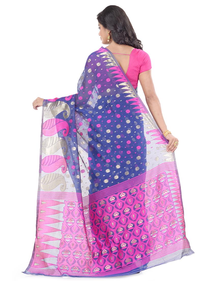 self design woven saree with blouse - 17732664 - Zoom Image - 2