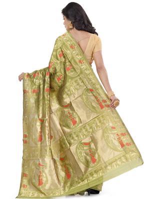 paisley baluchari saree with blouse - 17732667 - Standard Image - 2