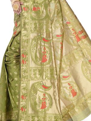 paisley baluchari saree with blouse - 17732667 - Standard Image - 4