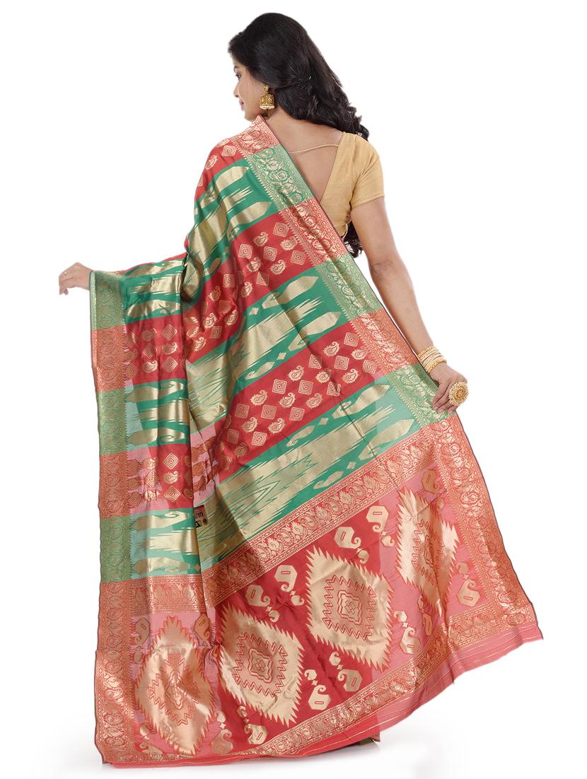 self design woven saree with blouse - 17732671 - Zoom Image - 2