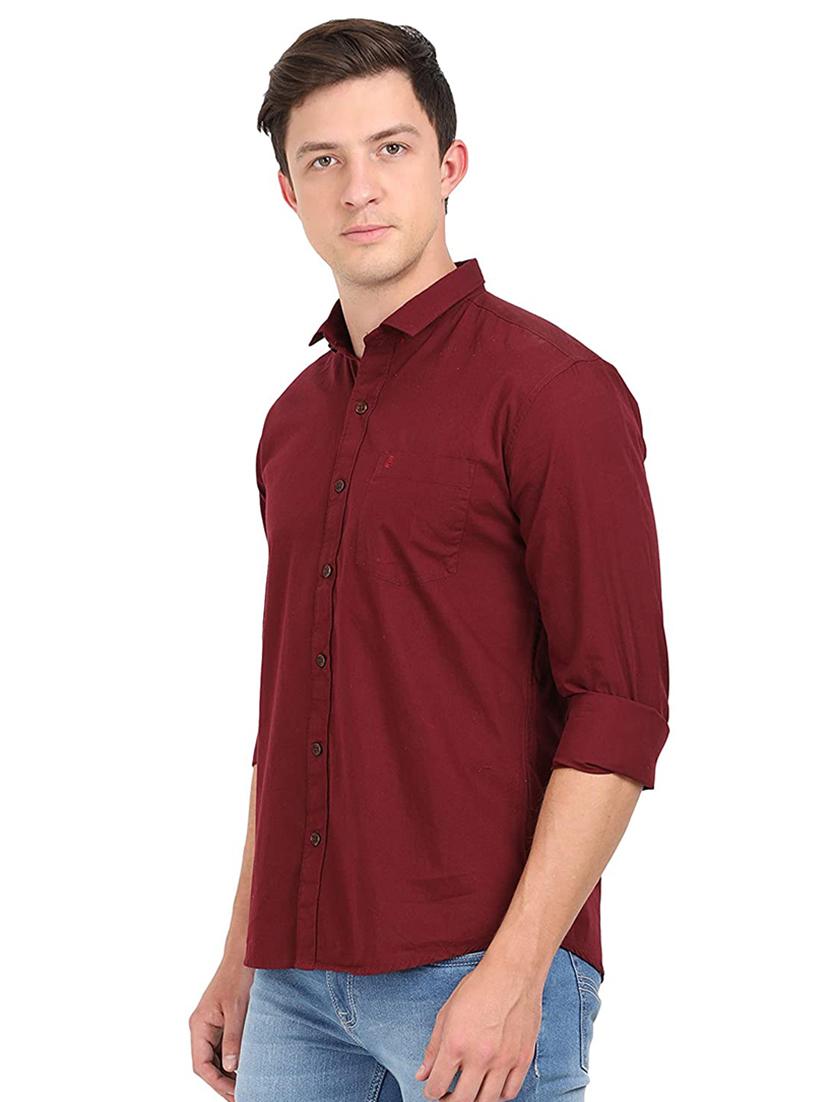 maroon solid casual shirt - 17732723 - Zoom Image - 2