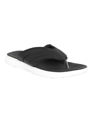 black faux leather slip on slippers - 17732916 - Standard Image - 2