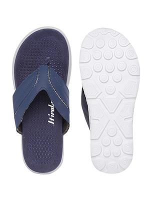 blue faux leather slip on slippers - 17732917 - Standard Image - 4