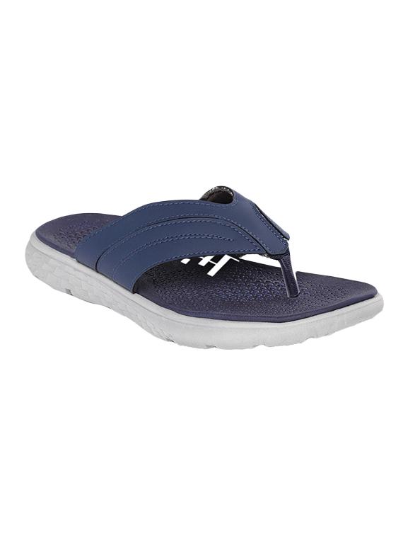 blue faux leather slip on slippers - 17732917 - Zoom Image - 2