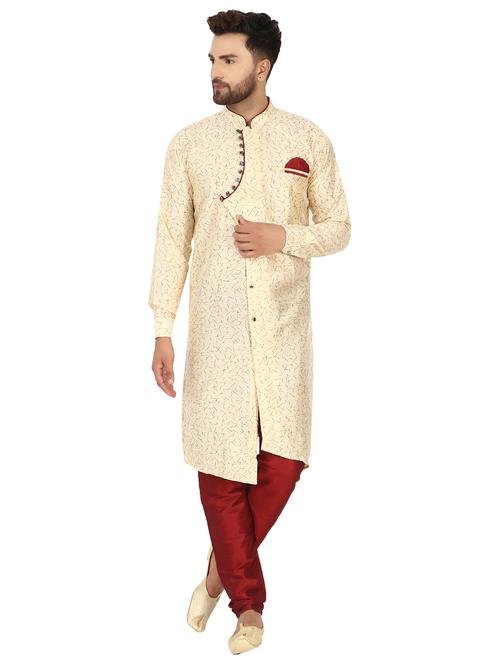 beige kurta pyjama ethnic wear set - 17733565 - Standard Image - 1