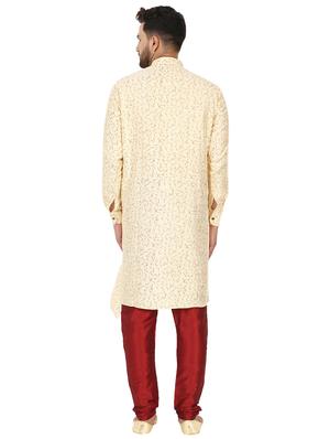 beige kurta pyjama ethnic wear set - 17733565 - Standard Image - 3