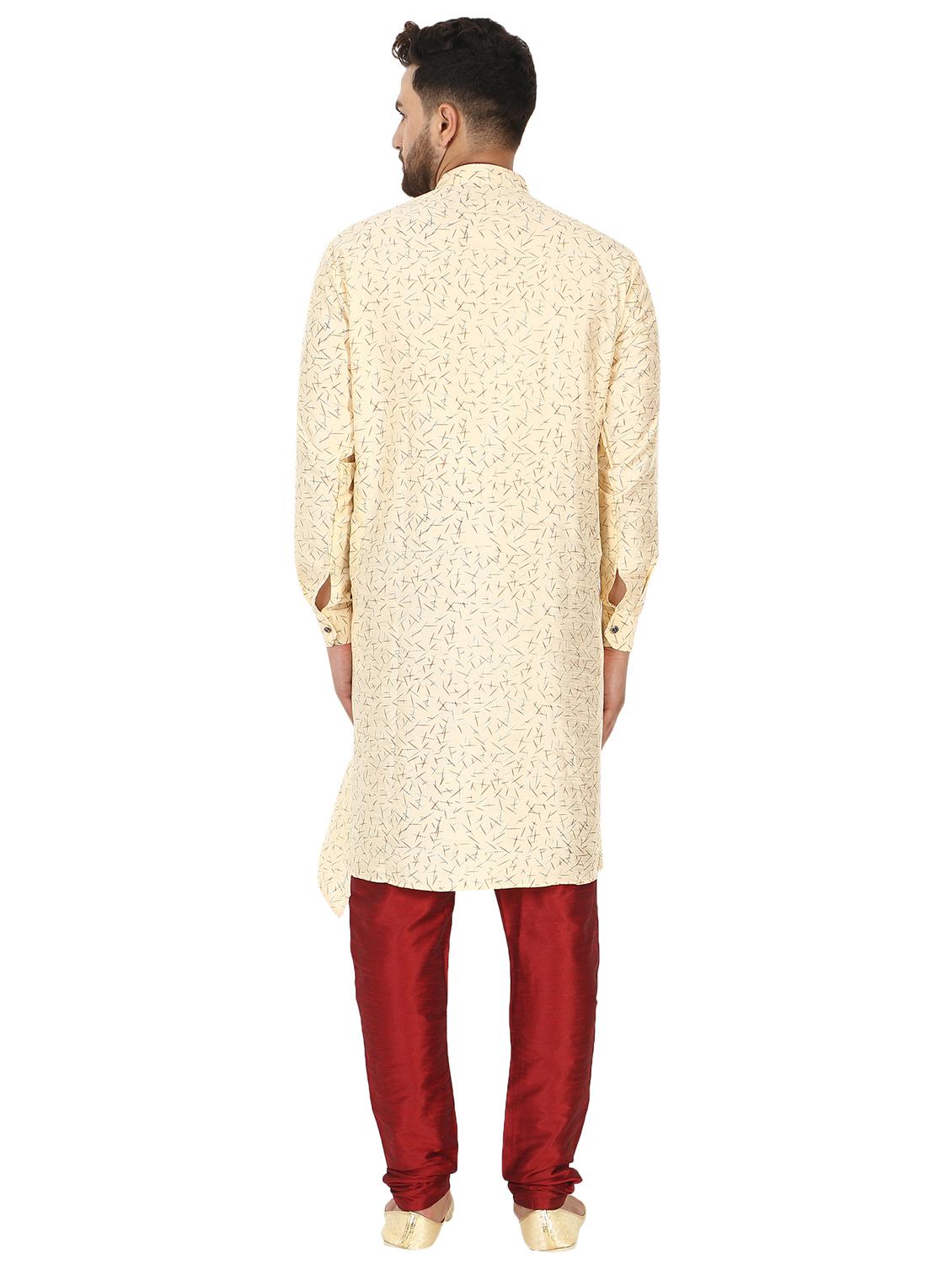 beige kurta pyjama ethnic wear set - 17733565 - Zoom Image - 3