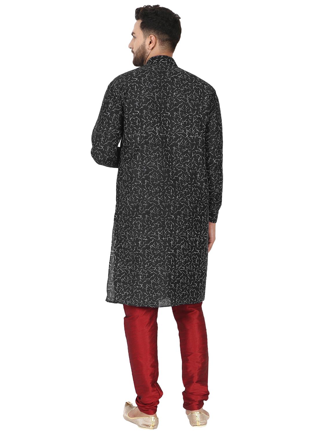black kurta pyjama ethnic wear set - 17733566 - Zoom Image - 3