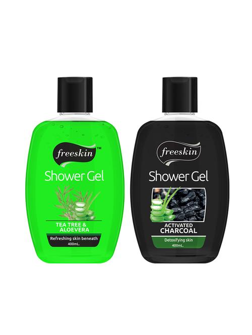 freeskin tea tree & charcoal shower gel, 400ml each, pack of 2 - 17733672 - Standard Image - 1