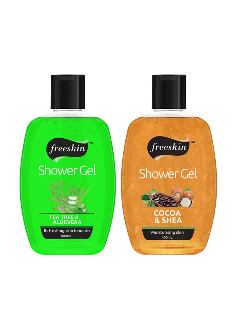 freeskin tea tree & cocoa shea shwer gel, 400ml each, pack of 2 - 17733674 - Zoom Image - 1