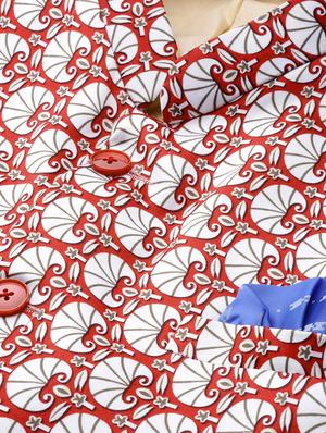 red printed bandhgala suit - 17733784 - Standard Image - 5