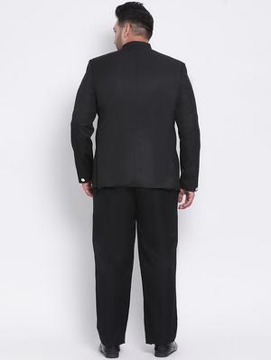 plus size black solid single breasted suit - 17733786 - Standard Image - 4