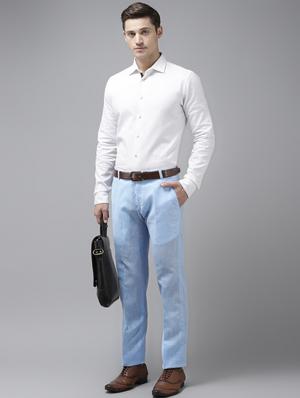 turquoise solid flat front formal trouser - 17733825 - Standard Image - 4